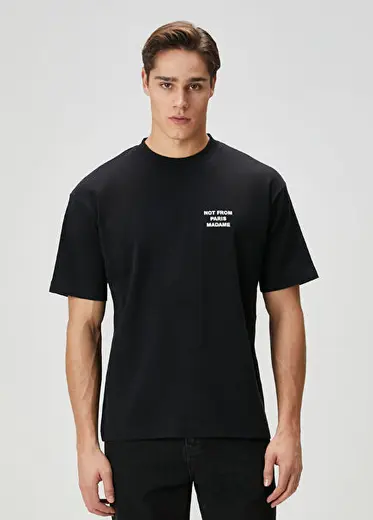 Siyah Logo Baskılı T-shirt