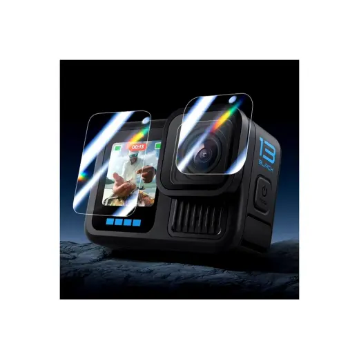 Mettzchrom Gopro 13 Uyumlu Cam Ekran Koruyucu 3 Parça Ön Arka LCD Ekran ve Lens Koruyucu