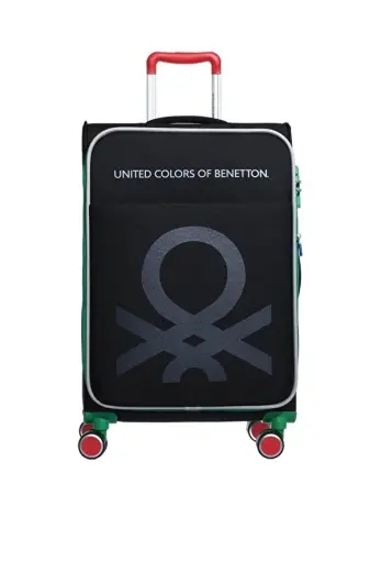 Benetton 2200 Orta boy Ultra Light Hafif Lüx Kumaş Tekerlekli Valiz SİYAH