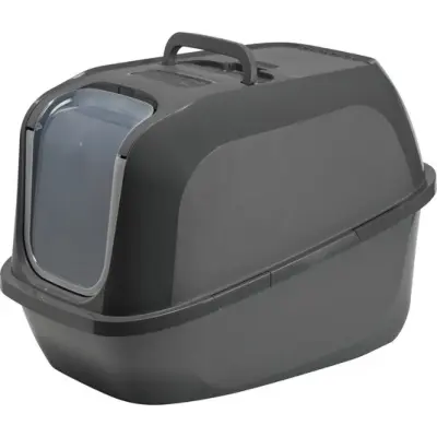 Moderna Mega Deluxe Kapalı Kedi Tuvaleti 65,8x48,6x45,8cm (Koyu Gri)