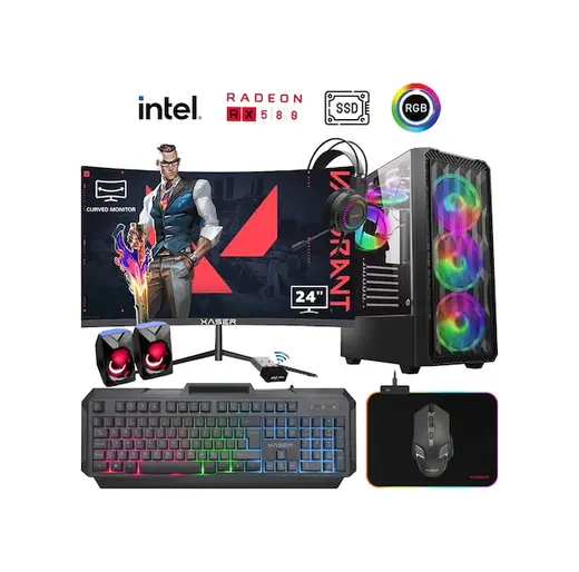 Xaser XSR934 i5-4590 16 GB 1 TB SSD 8 GB RX580 24" Free Dos Masaüstü Oyuncu Bilgisayarı