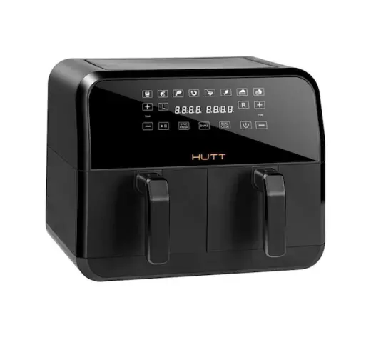 Hutt D8 Çift Hazneli Air Fryer Yağsız Fritöz (4+4) 8 LT Dokunmatik Ekran (Distribütör Garantili)