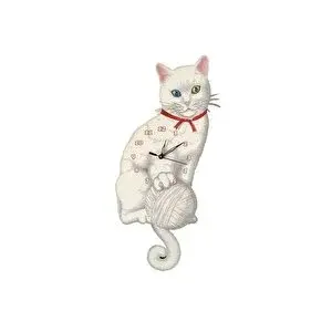 Vivense Van Kedi̇si̇ Dekorati̇f Sarkaçli Duvar Saati̇