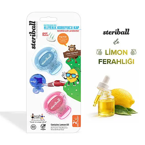 Steriball Kids Diş Fırçası Koruyucu Kap 2 li Paket