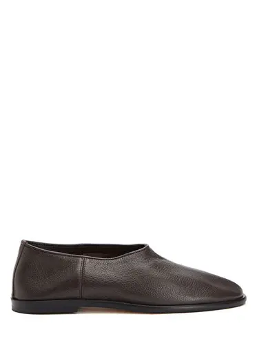Heel Socks Koyu Kahverengi Deri Loafer