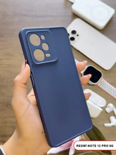 Redmi Note 12 Pro 5g Uyumlu Kamera Korumalı Darbeye Dayanıklı Renk Atmayan Keep Silikon Kılıf Lacivert