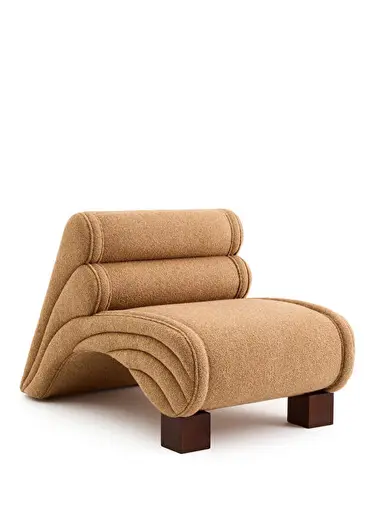 Nami Lounge Camel Bej Ahşap Berjer