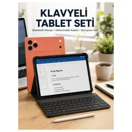 Hobilinka Klavyeli Tablet Pc Kalem Kılıf ve Ekran Koruyucu Hediyeli Android Set 1