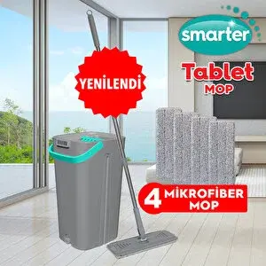 Smarter Gri̇ Tablet Mop 4 Adet Yedekli̇ Temi̇zli̇k Seti̇ Paspas