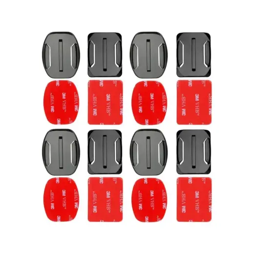 Fimtech Gopro Uyumlu 4 Düz 4 Oval Bağlantı Aparatı + 3m Yapışkan Bant Kaliteli Sert Plastik Malzeme