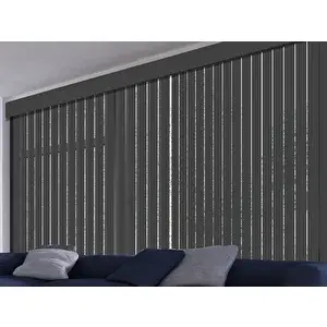 Özel Jaluzi Antrasit Pvc Dikey Perde Döndürülebilen Tam Açık Ya Da Tam Kapalı Pvc Dikey 140x250 cm