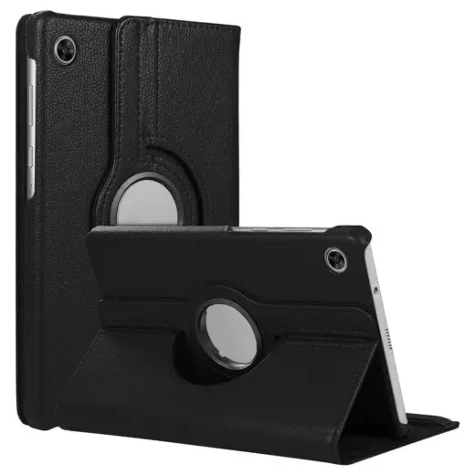 Microcase Lenovo Tab M10 10.3 Inch TB-X606 X606F 360 Derece Döner Standlı Deri Kılıf Siyah