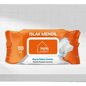Koçtaş Basic Islak Mendil Beyaz Sabun 100'li