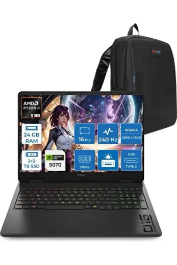 Omen AI R9 365 24GB 2tb Ssd+2tb 16INÇ RTX5070 8GB 240 Hz 3 Ms 500NİTS FDOS C52QZEAF06+ZettaÇNT