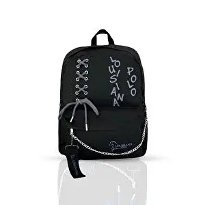 Louisiana Polo Laptop Bölmeli Okul Çantası Siyah Füme 1141
