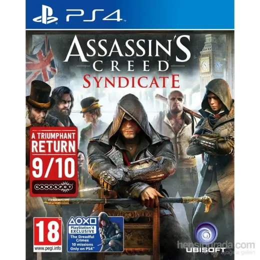 Ubisoft Assassins Creed Syndicate Aksiyon ve Macera Oyunu PS4 İçin Tek Oyuncu Desteği