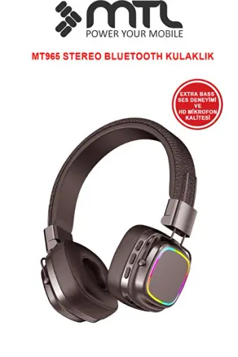Retro Kablosuz Stereo Suni Deri Kafa Bluetooth Kulaklık RGB Işık Extra Rahat Gürültü Azaltma MT965