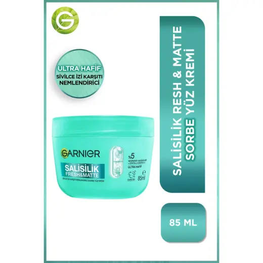 Garnier Salisilik Fresh & Matte Sivilce İzi Karşıtı Nemlendirici Sorbe Yüz Kremi 85 ml