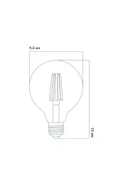 G95 Şeffaf Cam LED Ampul 7W E27 6500K Beyaz Işık ERD-323 4