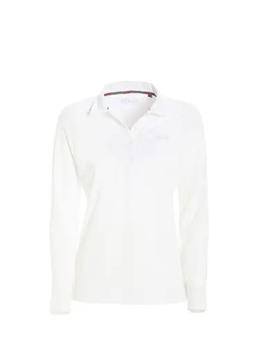 Slam Ws Tech Pique Polo Ls Beyaz Uzun Kollu Kadın Spor T-shirt