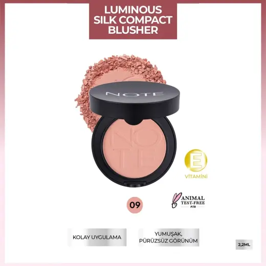 Note Luminous Silk Compact Blusher Allık 09 Dusty Pink