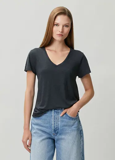 Jacksonville Lacivert V Yaka T-shirt