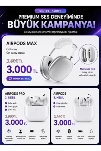 AirPosd Max & Airposd Pro KULAKLIK İKİLİ