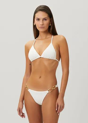 Jo T Back Beyaz Üçgen Bikini Üstü