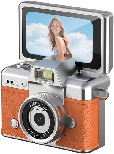 Mini CCD Döner Ekranlı Retro Dijital Vlog Kamerası
