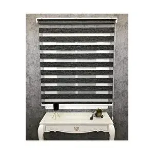 Bambu Raks Koyu Gri Zebra Perde 60x200 cm