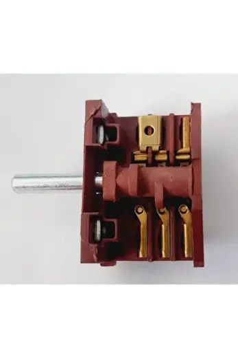 Simkar Ankastre Fırın Şalter 3+3 Kademe Anahtarı 3 Konum Komütatör Şalteri Metal Uç