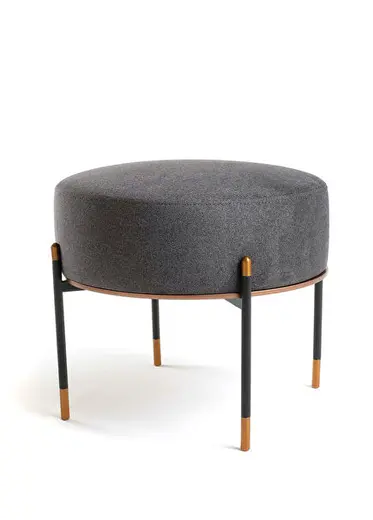 Kirit Antrasit Metal Ayaklı Ottoman Puf