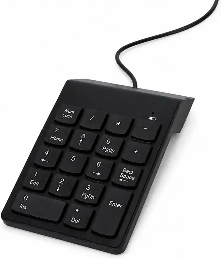 PrimeX PX-1864 USB 2.0 Siyah Kablolu Numerik Klavye Keypad, USB Sayısal Tuş Takımı, PC Laptop Notebook İçin Kablolu NumPad, Ev Ofis Muhasebe Excel Veri Girişi Kullanımına Uygun