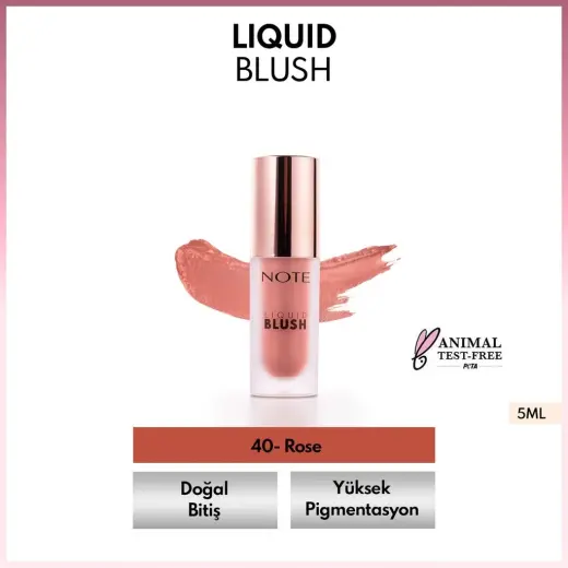 Note Liquid Blush Nemlendirici Etkili Likit Allık 40 Rose