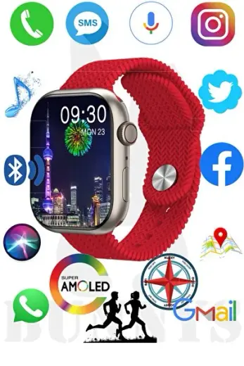 Huawei P30 Lite Uyumlu Akıllı Saat Konuşma Özellikli Watch 9 Pro 45mm Amoled Ekran