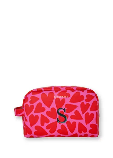 Pink&Red Hearts S Harfli Kadın Seyahat Çantası