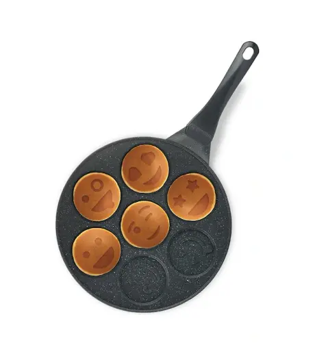 Thermoad Alüminyum Döküm Smile Emojili Pankek Tavası 28 CM Gri