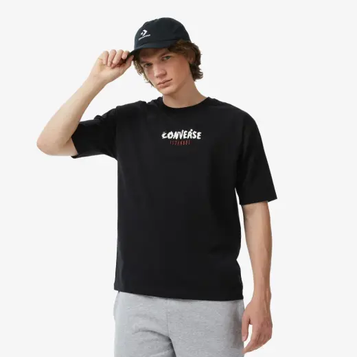 Converse Erkek Siyah Grafik Baskılı T-Shirt