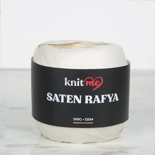 Knitme Saten Rafya İp Krem - 5