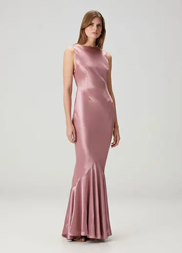 Ambrosia Pembe Maksi Abiye Elbise