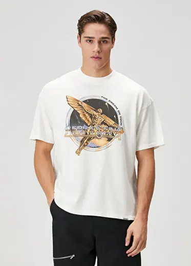 Beyaz Baskılı T-shirt