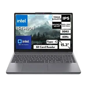Lenovo IdeaPad Slim 3 15IRH10 i5-13420H 40 GB 1 TBSSD UHD Graphics 15.3 inç WUXGA Windows 11 Pro Notebook 83K1004ETRAT36