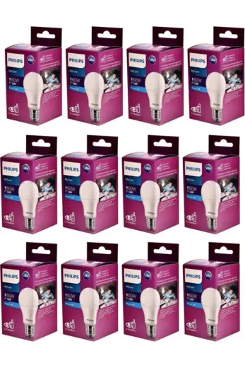 Philips Led Tasarruflu Ampul 8w (60W) Beyaz Işık E27 Normal Duy 12 ADET