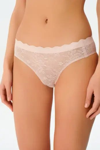 Pudra Pembesi Invisible Soft Lazer Kesim Dantelli Slip Külot