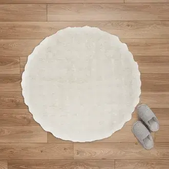 Evidea Soft Bubble Yuvarlak Halı - Krem - 100x100 cm