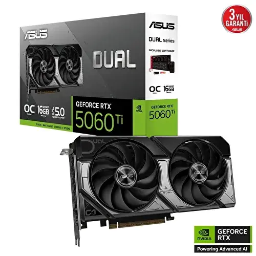 ASUS DUAL RTX5060TI O16G 16 GB GDDR7 128Bit Ekran Kartı