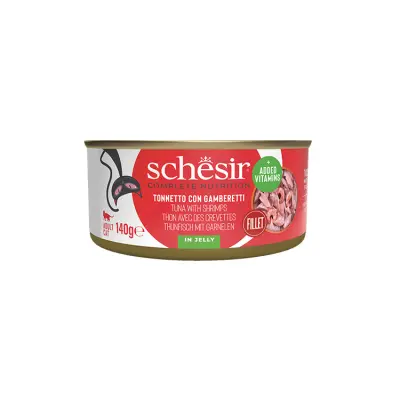 Schesir Jöle İçinde Ton Balığı İle Karidesli Yetişkin Kedi Konservesi 140gr