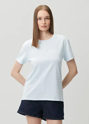 Emilie Mavi Baskılı T-shirt