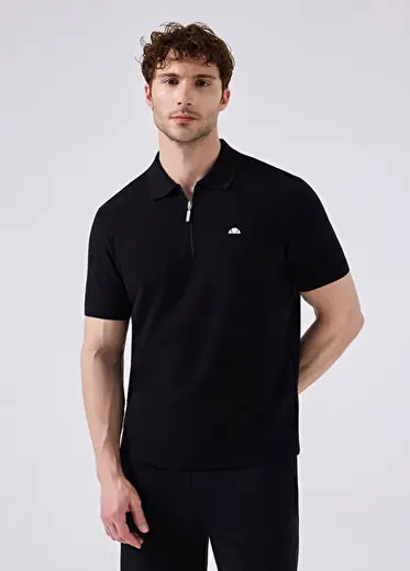 Siyah Polo Yaka Kısa Kollu Erkek T-shirt 6SM5048-BK