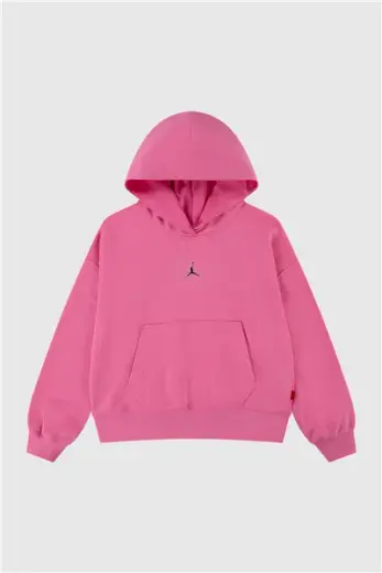 Air Jordan Kız Çocuk Pembe Logo Detaylı Kapüşonlu Sweatshirt